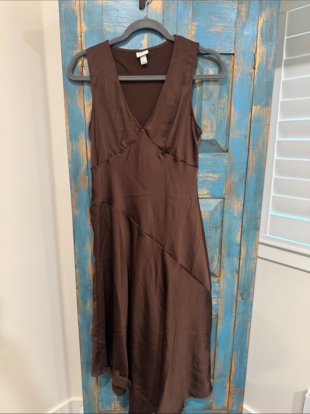 a new day Chocolate Brown V-Neck Sleeveless Midi Dress